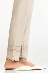 Beige Cambric Embellished Trouser KTR-43105-B
