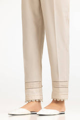 Beige Cambric Embellished Trouser KTR-43105-B
