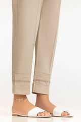 Beige Cambric Embellished Trouser KTR-43106-B