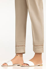 Beige Cambric Embellished Trouser KTR-43106-B