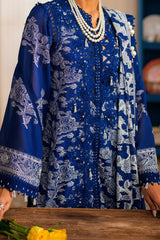 3 Piece Unstitched Embroidered Swiss Voile Suit with Lacquer Printed Chiffon Dupatta LSV-52001
