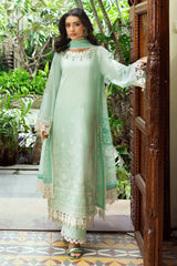 3 Piece Unstitched Embroidered Lawn Suit with Lacquer Printed Cotton Net Dupatta SP-52052