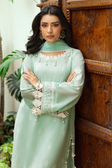 3 Piece Unstitched Embroidered Lawn Suit with Lacquer Printed Cotton Net Dupatta SP-52052
