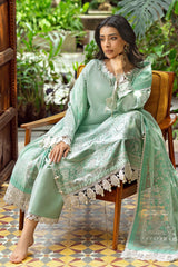 3 Piece Unstitched Embroidered Lawn Suit with Lacquer Printed Cotton Net Dupatta SP-52052