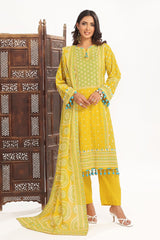 3 Piece Unstitched Lacquer Printed Lawn Suit CL-52138 A