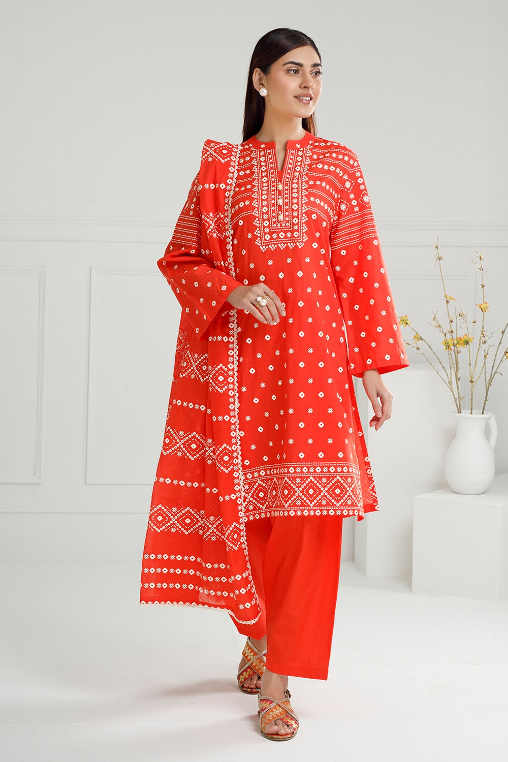 3 Piece Unstitched Lacquer Printed Lawn Suit CL-52172 B