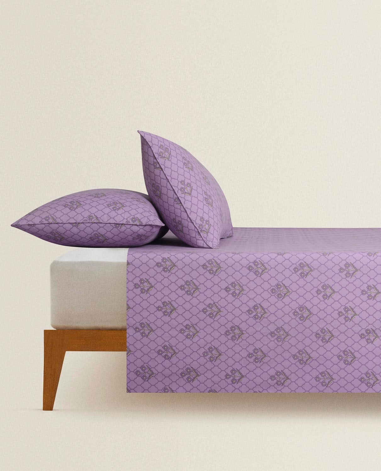 Lavender Bloom T-150 Bed Sheet Set