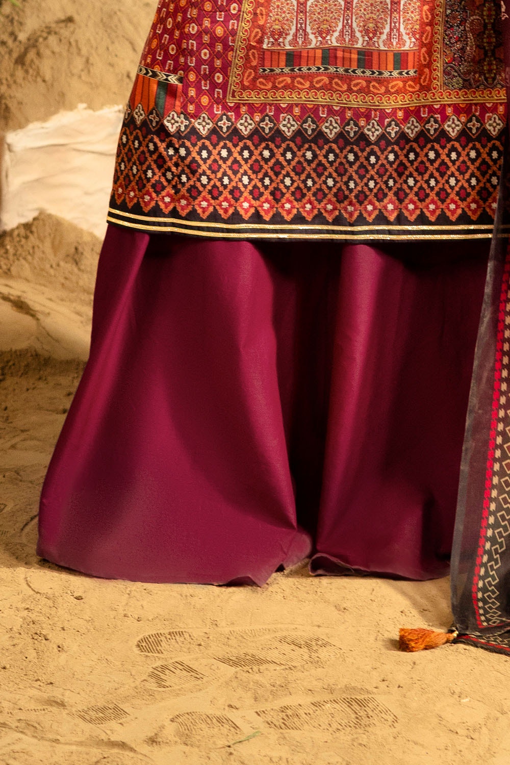 3 Piece Unstitched Printed Embroidered Lawn Suit with Printed Chiffon Dupatta MFL-42011