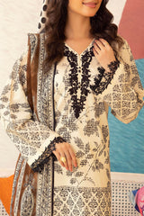 3 Piece Unstitched Printed Embroidered Lawn Suit ML-42021