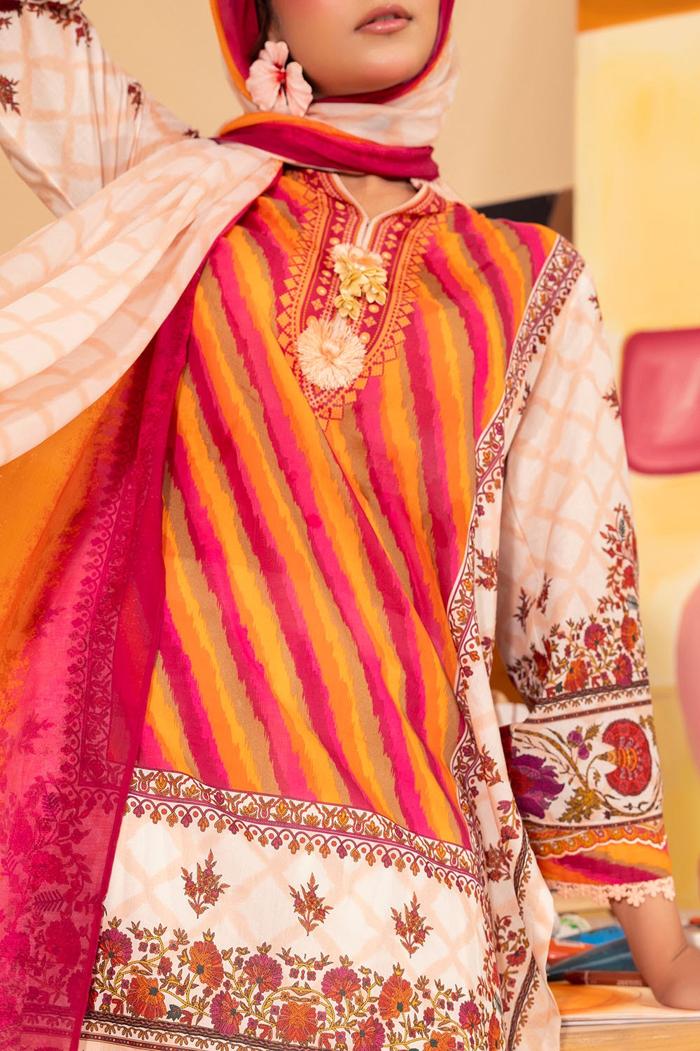 3 Piece Unstitched Printed Lawn Suit ML-42022