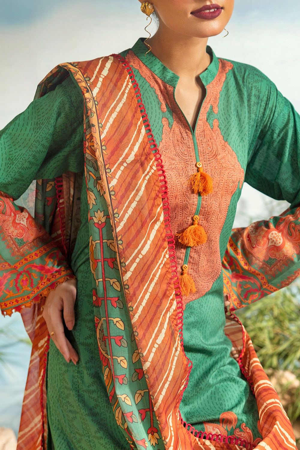 3 Piece Unstitched Printed Lawn Suit ML-42023