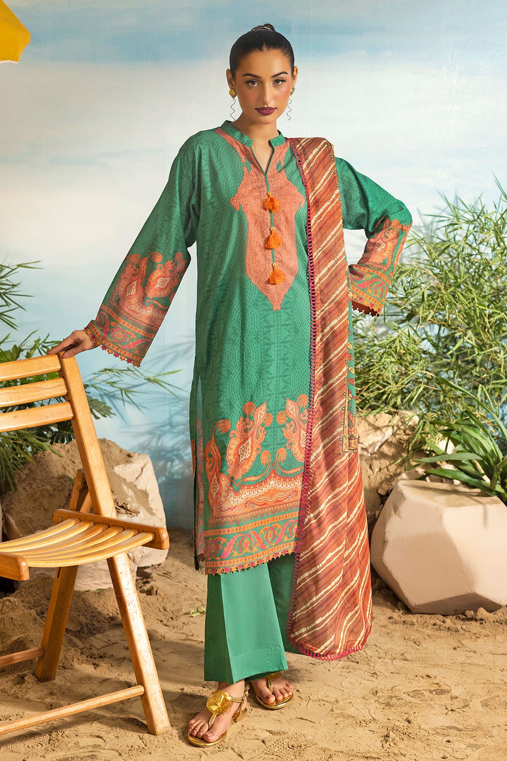 3 Piece Unstitched Printed Lawn Suit ML-42023