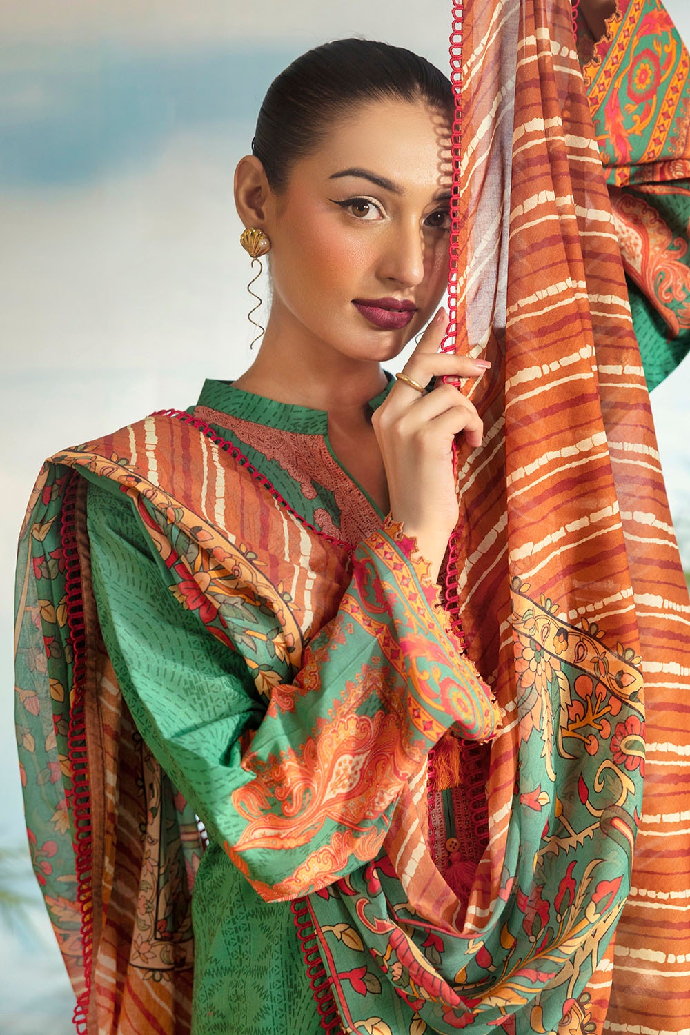 3 Piece Unstitched Printed Lawn Suit ML-42023