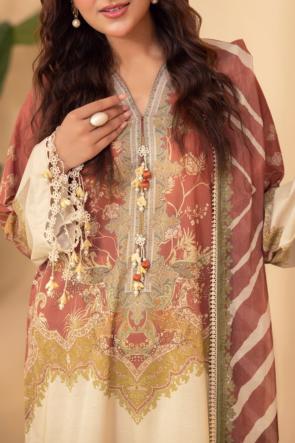 3 Piece Unstitched Printed Lawn Suit ML-42024