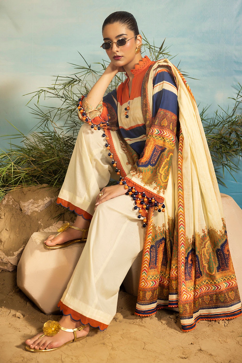 3 Piece Unstitched Printed Lawn Suit ML-42031