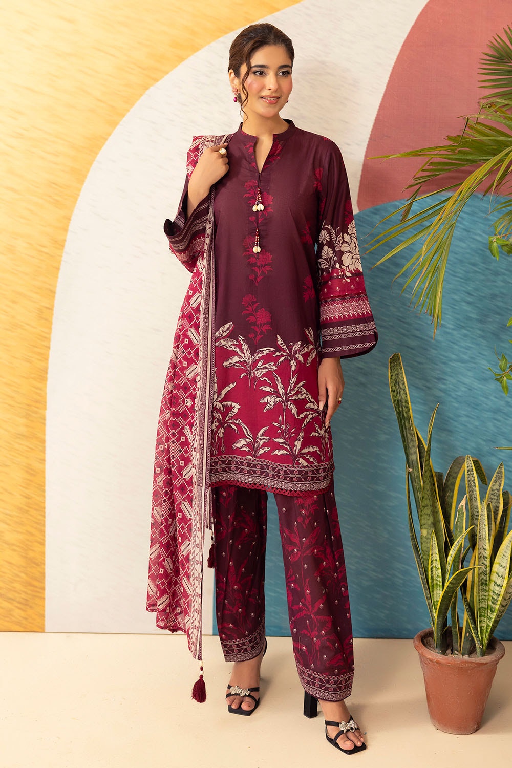 3 Piece Unstitched Printed Lawn Suit ML-52003