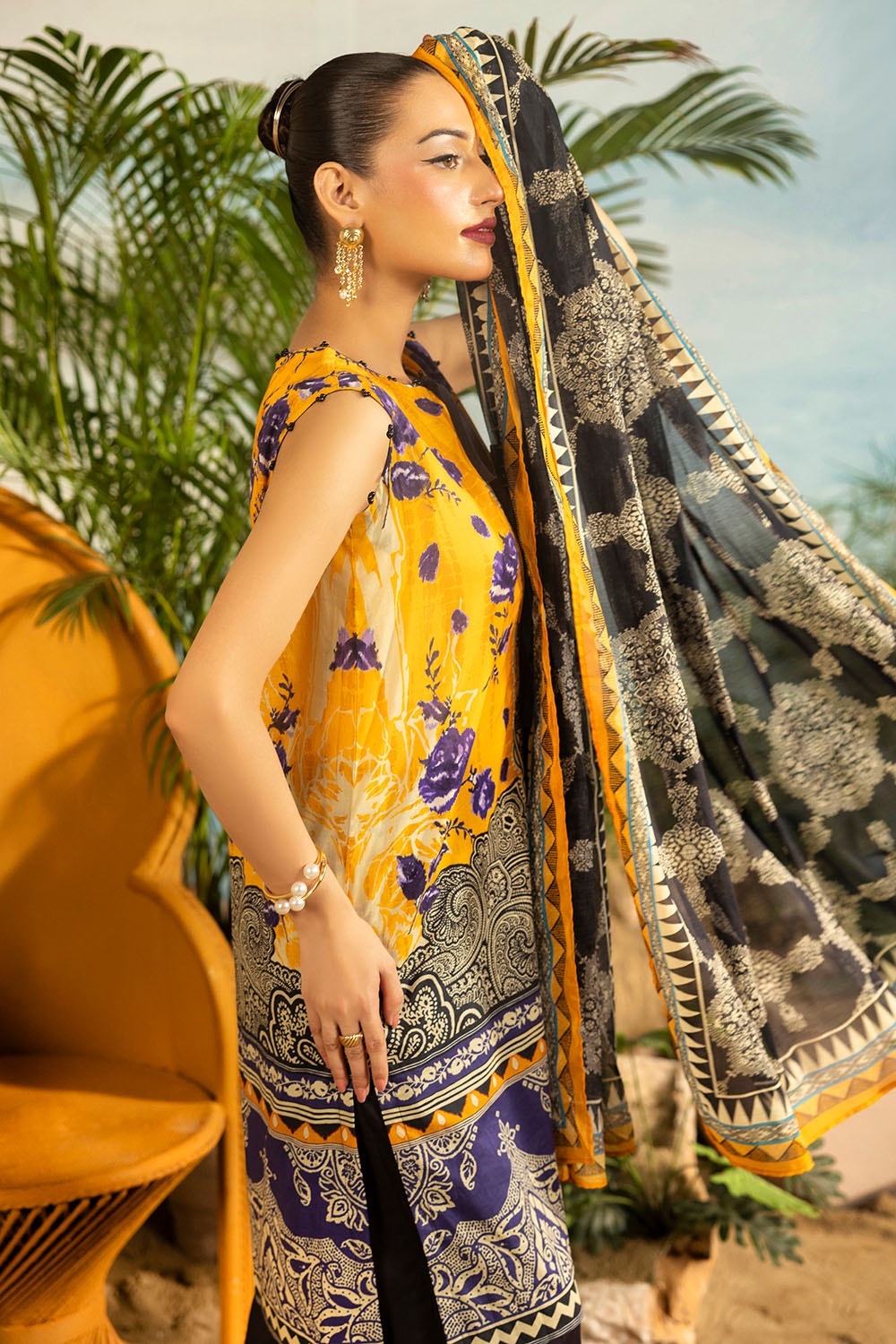 3 Piece Unstitched Printed Lawn Suit ML-52011
