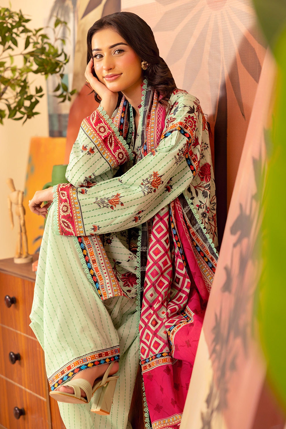 3 Piece Unstitched Printed Lawn Suit ML-52015
