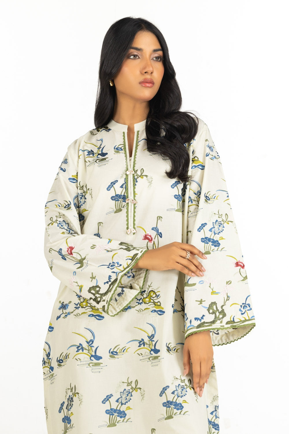 Lawn Embroidered Shirt And Embroidered Trouser IUSTTS-638