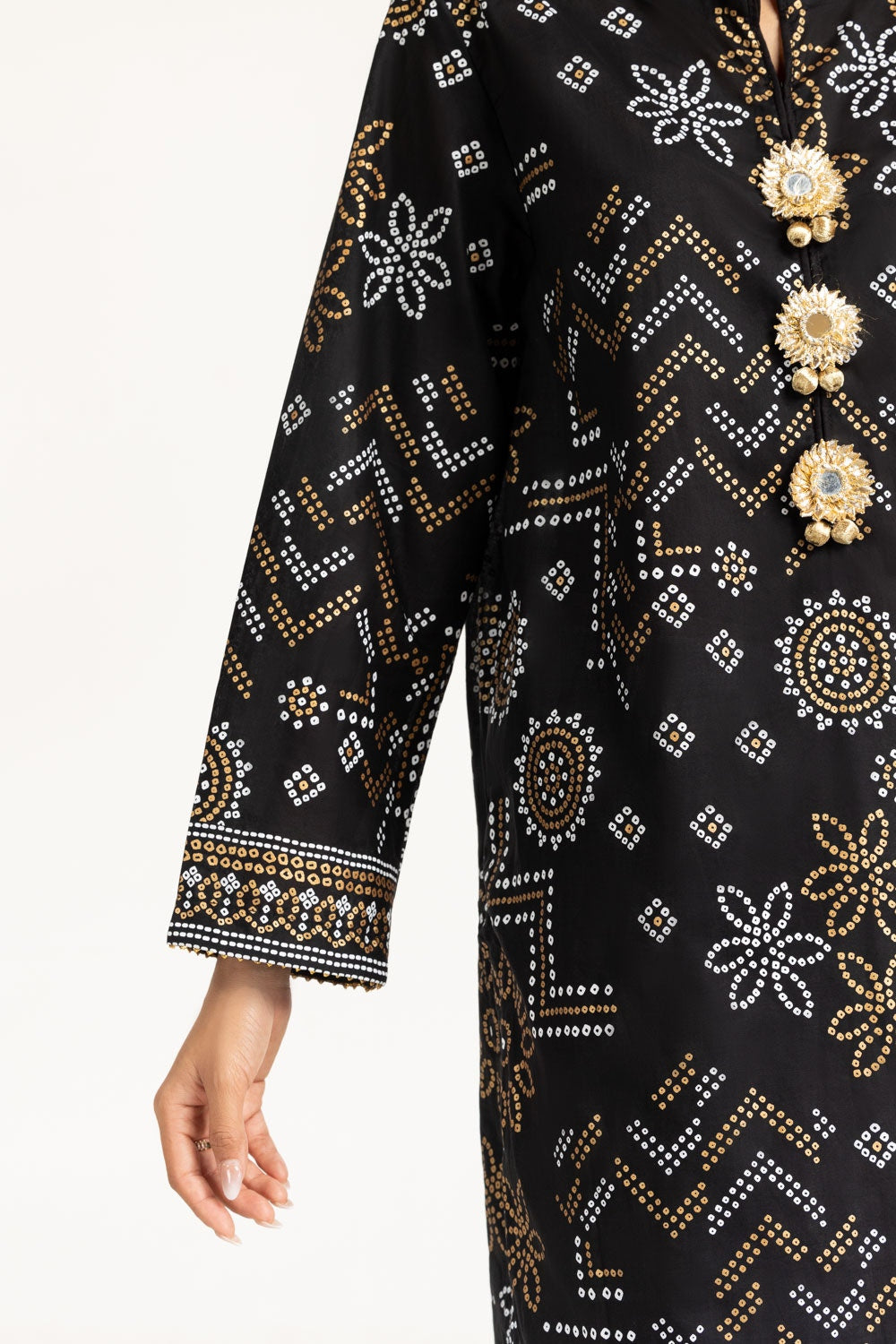 Lawn Gold And Lacquer Printed Shirt And Shalwar