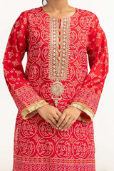 Lawn Gold Printed Shirt And Shalwar With Embroidered  IUSTTS-716