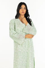 Lawn Schiffli Embroidered Shirt And Dyed Trouser IUSTTS-637