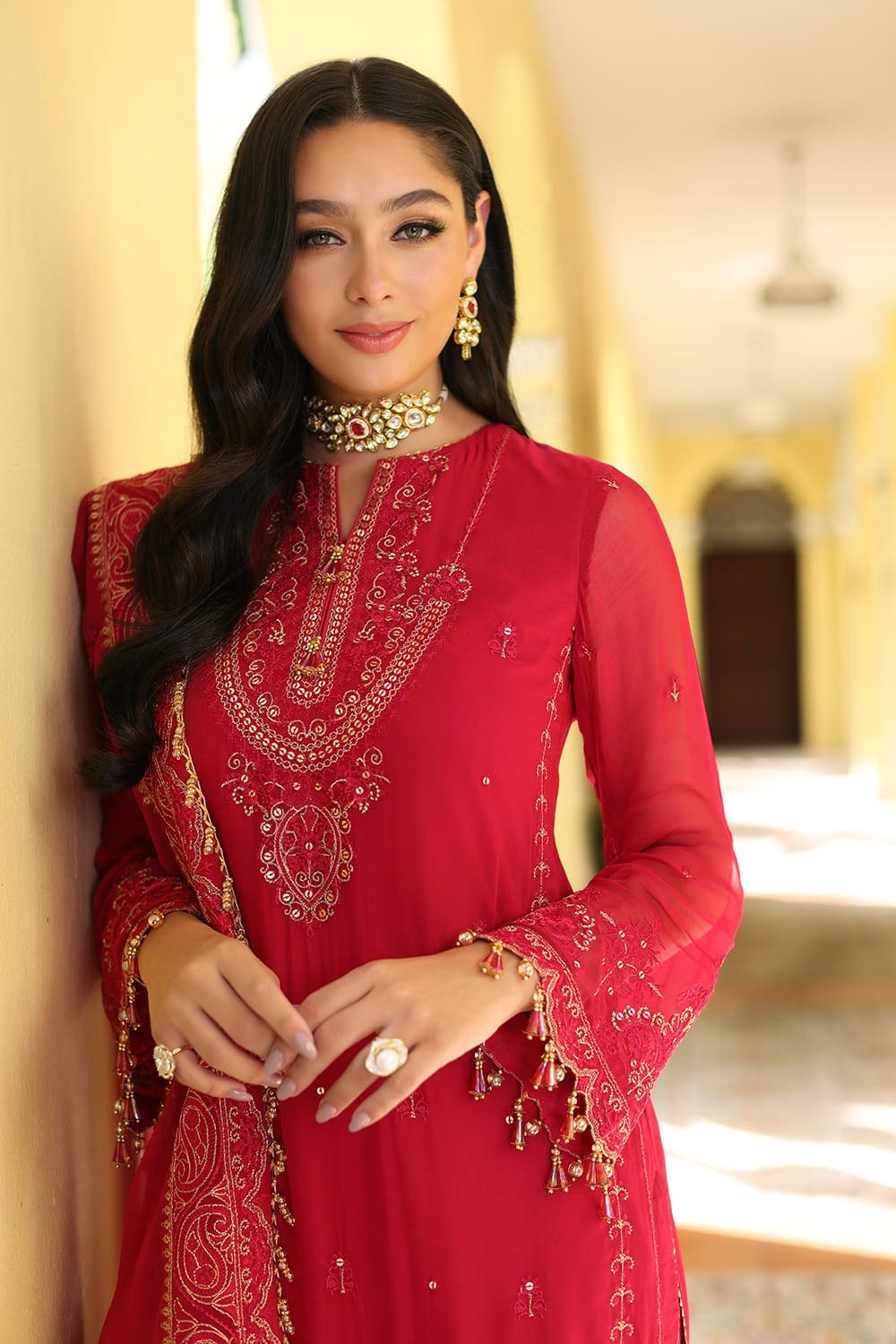3 Piece Embroidered Chiffon Unstitched Suit with Embroidered Chiffon Dupatta and Inner LE-42019