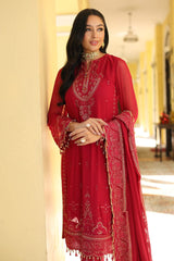 3 Piece Embroidered Chiffon Unstitched Suit with Embroidered Chiffon Dupatta and Inner LE-42019
