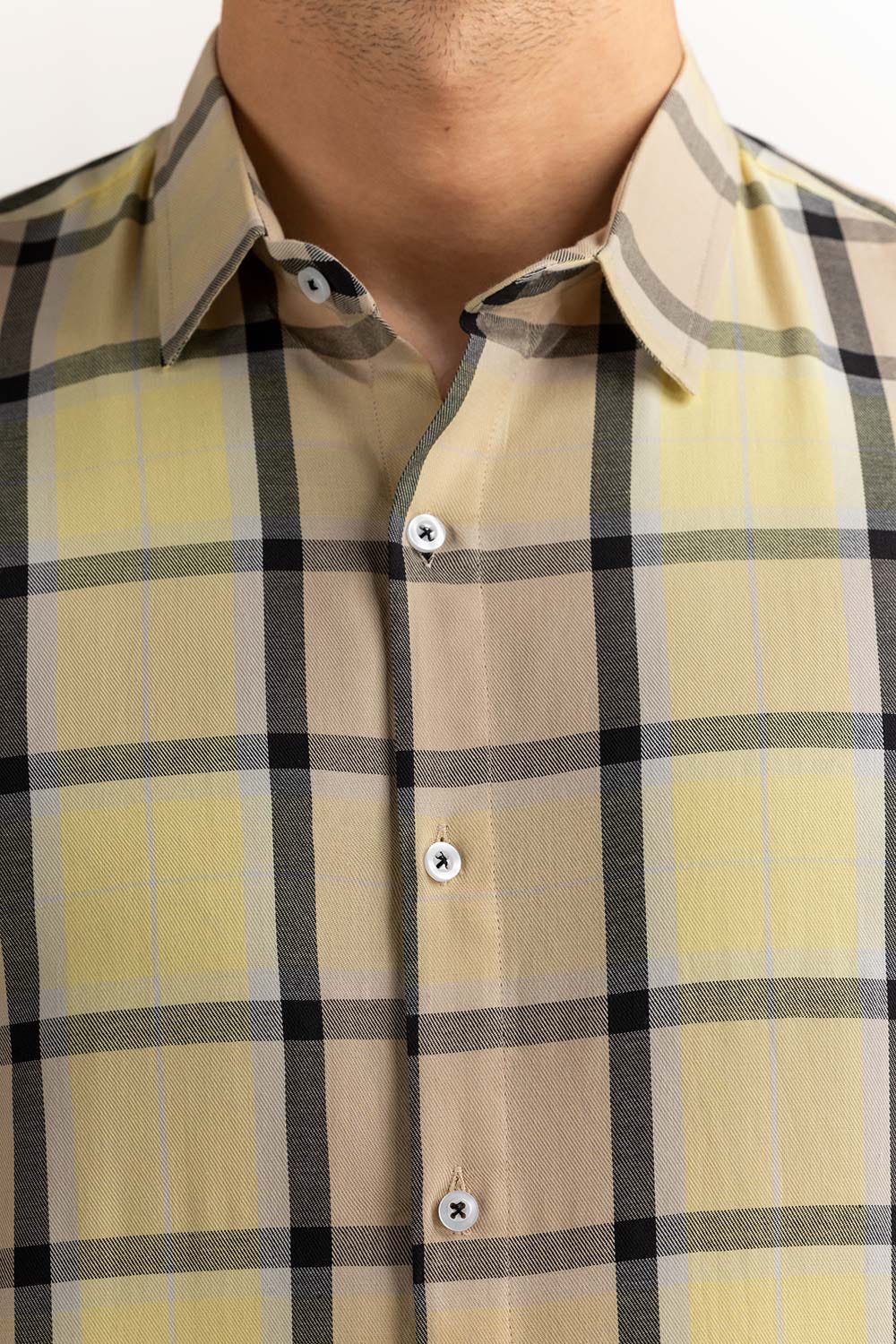Lemon Yarn Dyed Checkered Casual Shirt MN-CS-YD23-001