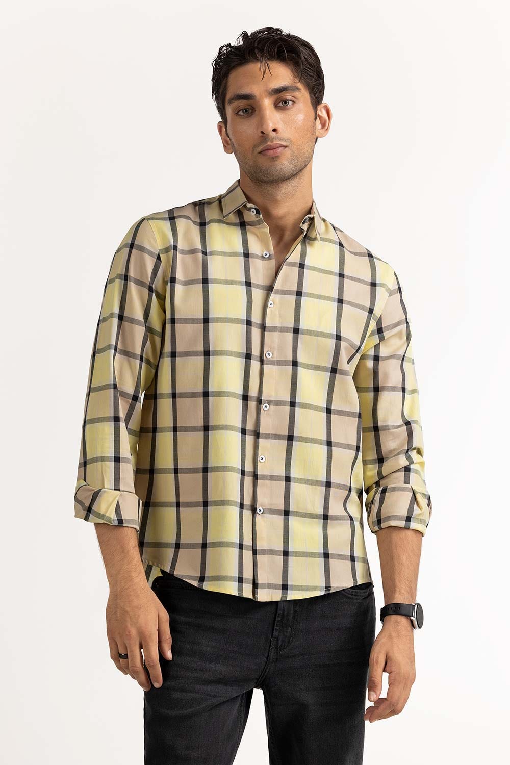 Lemon Yarn Dyed Checkered Casual Shirt MN-CS-YD23-001