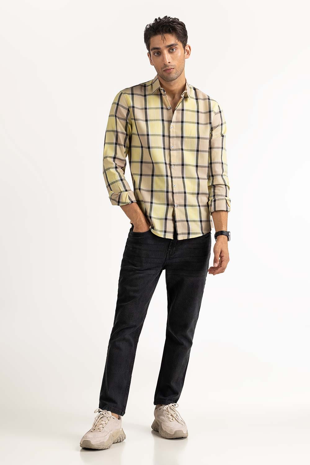 Lemon Yarn Dyed Checkered Casual Shirt MN-CS-YD23-001
