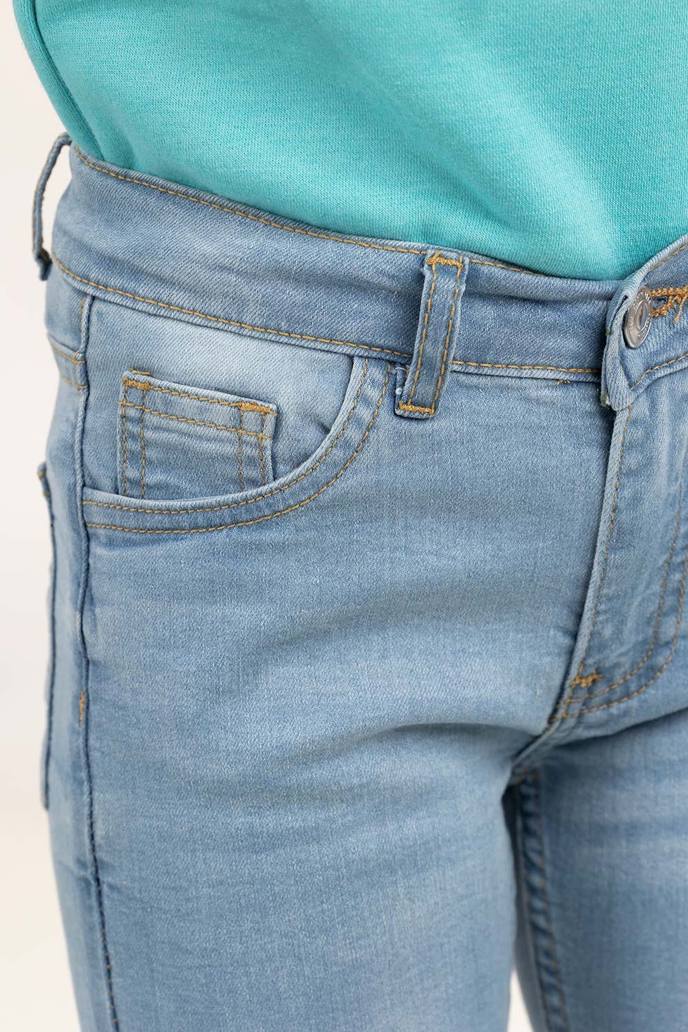 Junior Girl Light Blue Denim Jeans 224-421-002