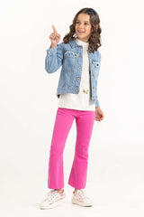 Junior Girl Light Blue High Fashion Denim Jacket 224-410-043