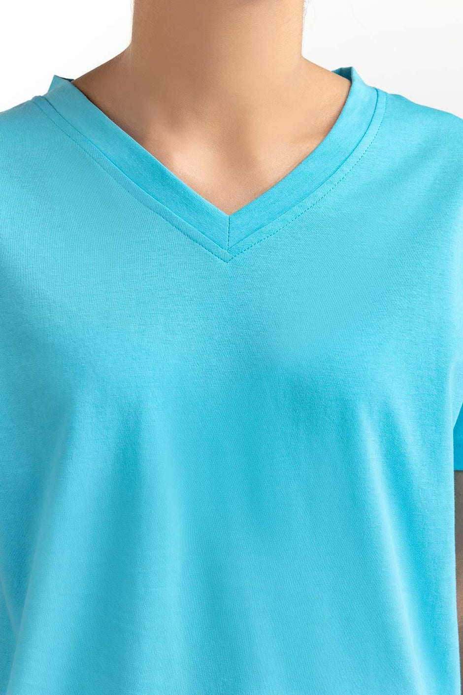Light Blue Knit T-Shirt 231-213-010 A