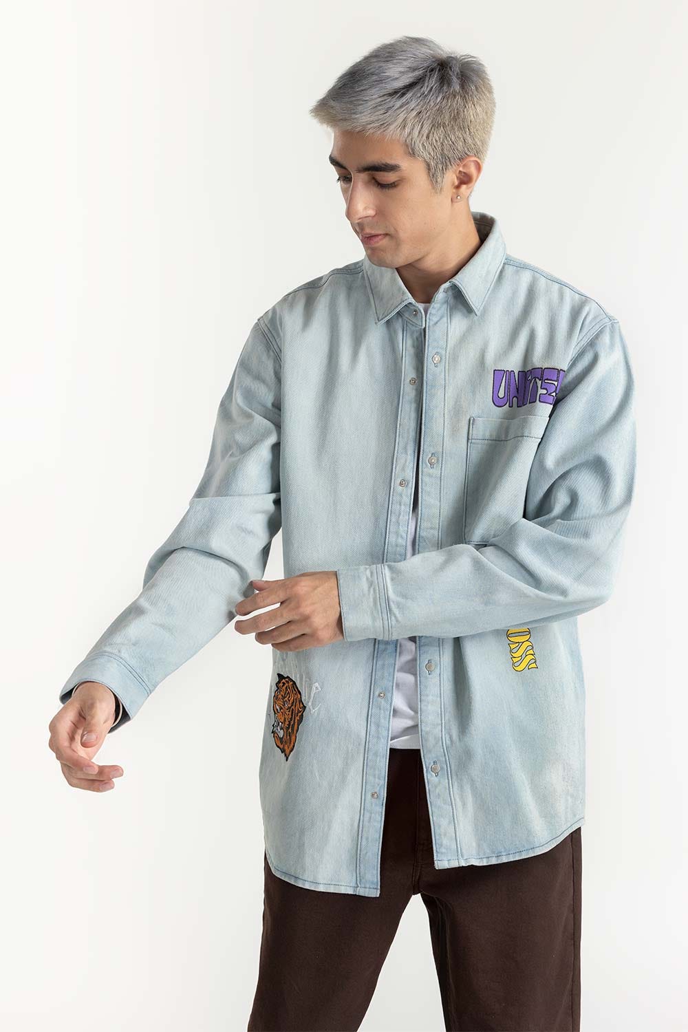Light Blue Overshirt 224-117-010