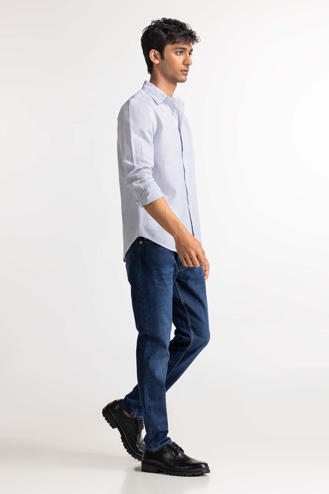 Light Blue Striped Casual Shirt MN-CS-SS24-001