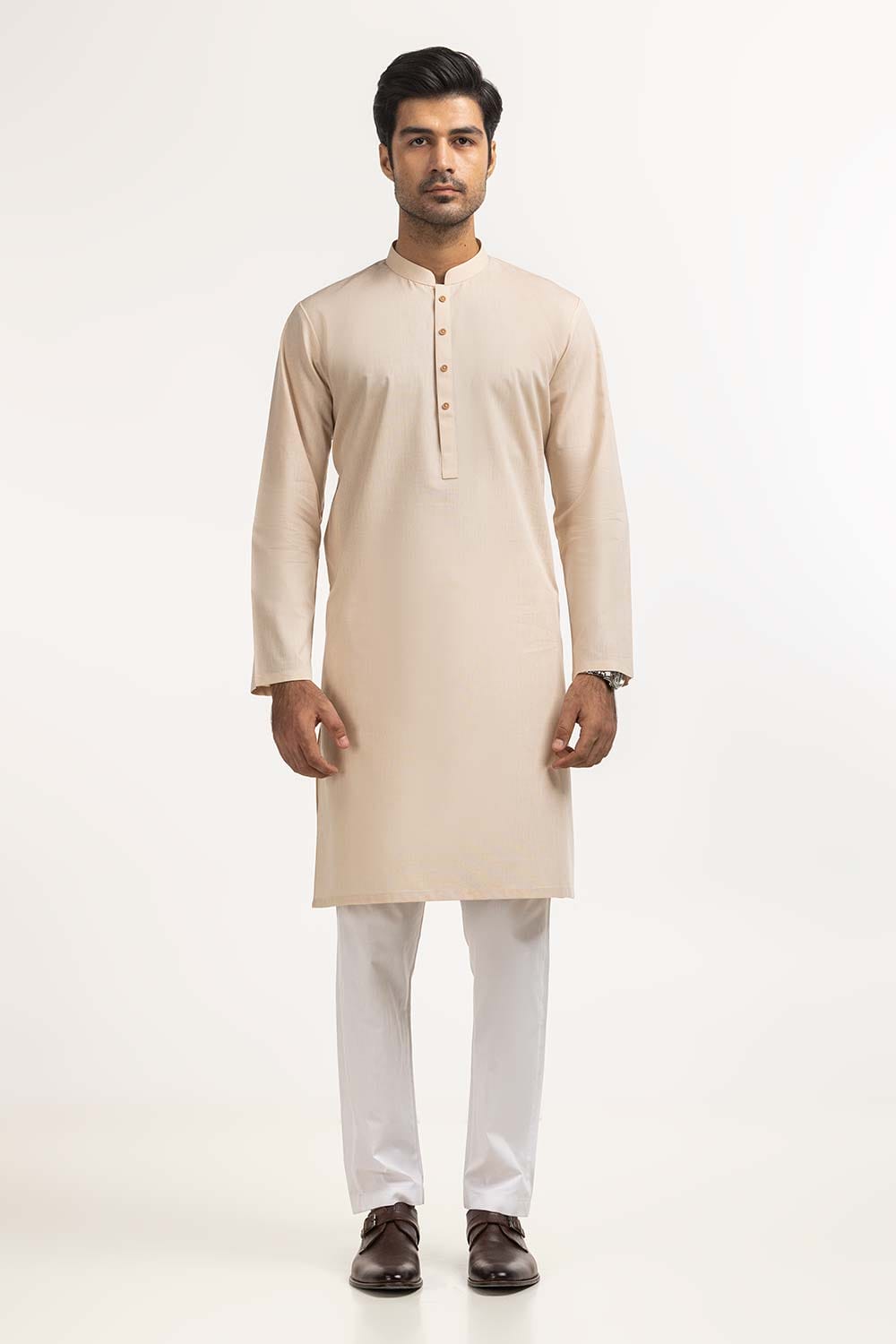 Light Brown Basic Kurta