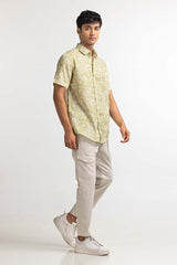 Light Green Printed Casual Shirt MN-CS-SS24-030