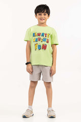 Toddler Boy Light Green Printed Knit Top TBKT-2210019