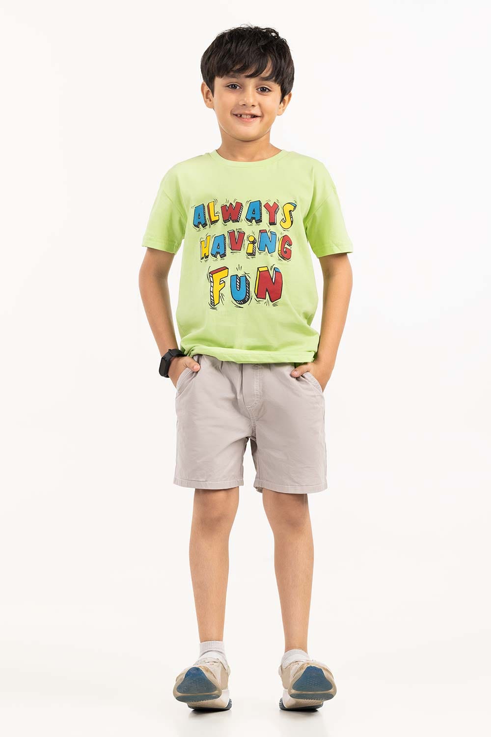 Toddler Boy Light Green Printed Knit Top TBKT-2210019