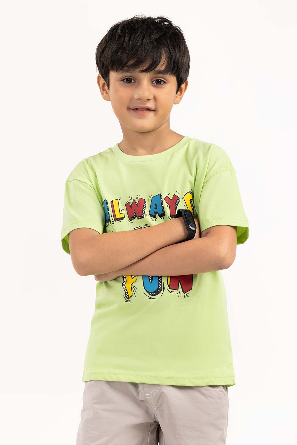 Toddler Boy Light Green Printed Knit Top TBKT-2210019