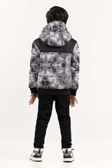 Toddler Boy Light Grey Puffer Hooded Jacket 224-310-062