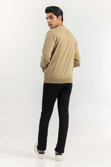 Light Olive Basic V Neck Sweater SWT-BFSVN-22-003