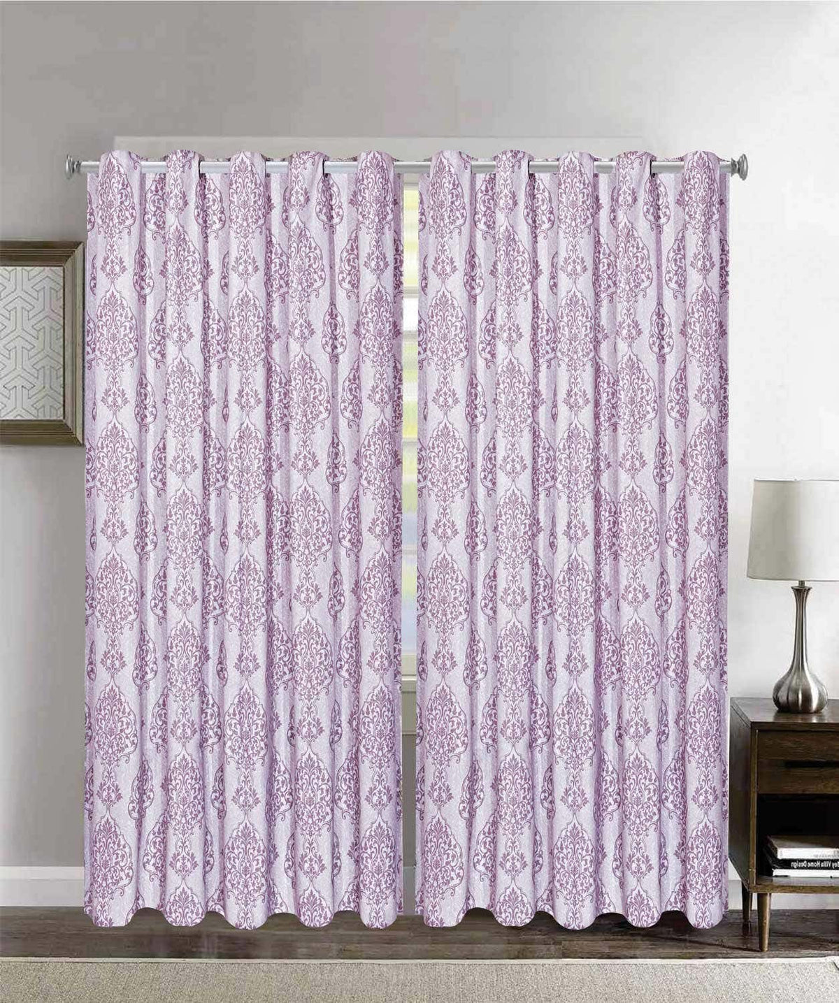 Lilac Glow Printed Curtain