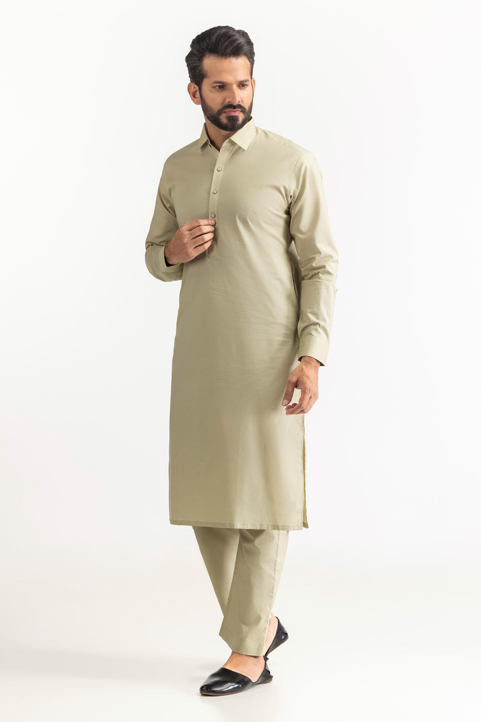Lime Stone Unstitched Fabric Cotton