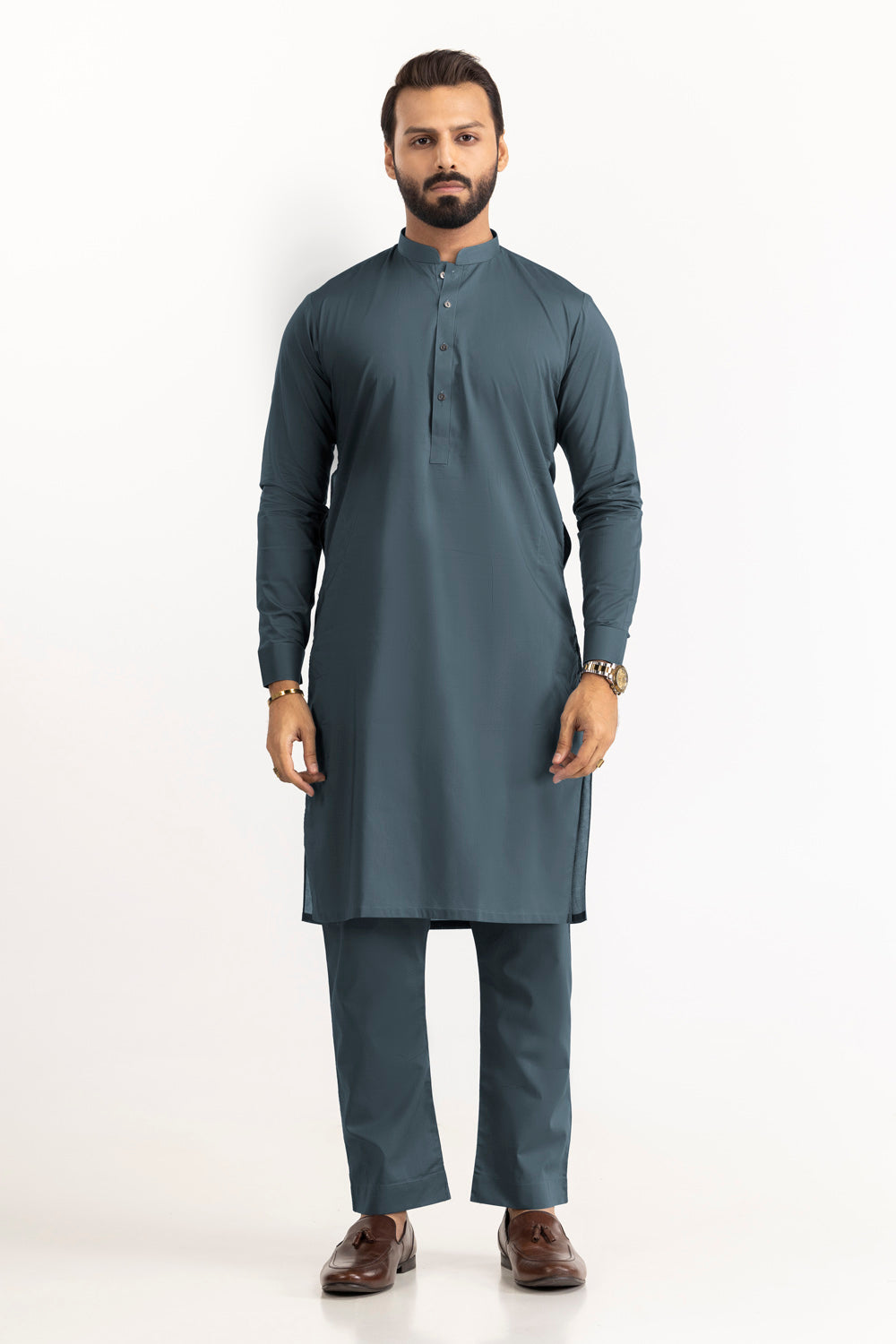 Lime Stone Unstitched Fabric Cotton