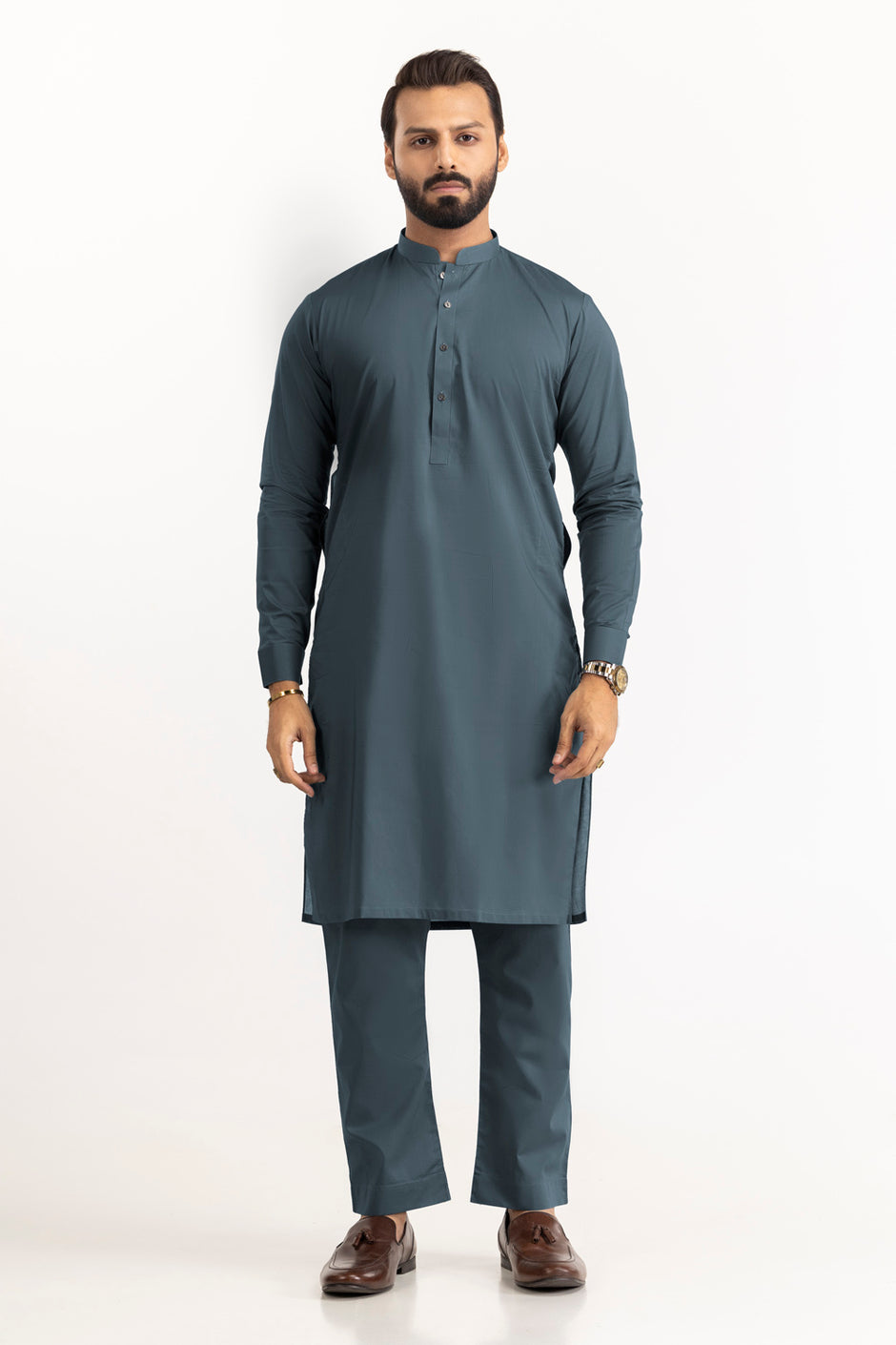 Lime Stone Unstitched Fabric Cotton