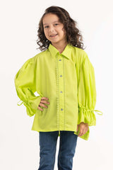 Toddler Girl Lime Punch Basic Woven Top TGWT-2210013 A
