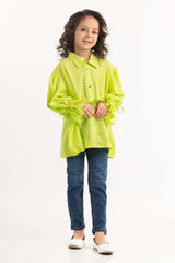 Toddler Girl Lime Punch Basic Woven Top TGWT-2210013 A