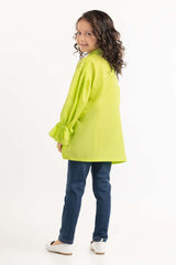 Toddler Girl Lime Punch Basic Woven Top TGWT-2210013 A